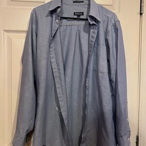 Haband Men's Blue Casual Button Down Shirt
